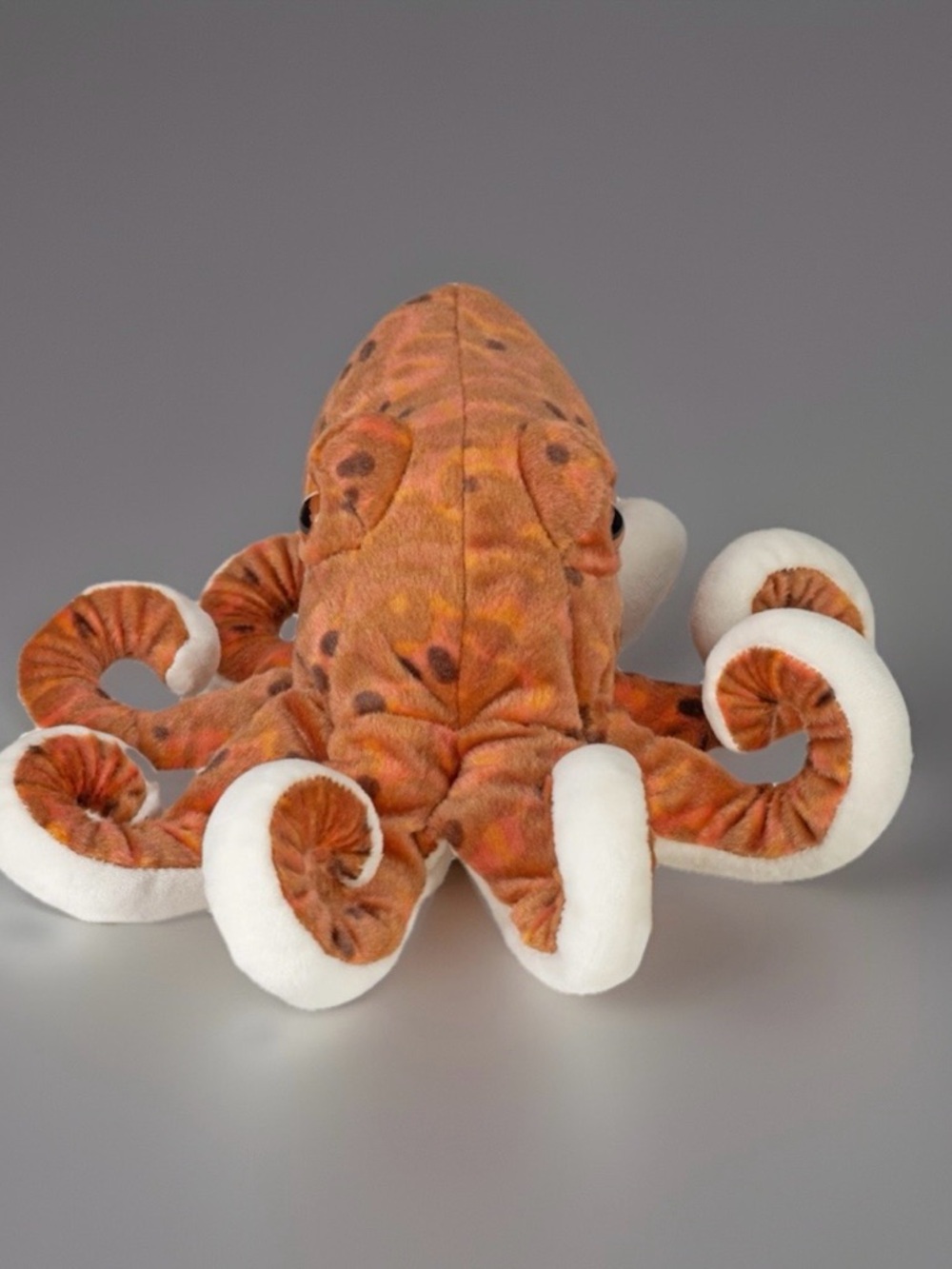 Wild Republic Large Plush Octopus Stuffed Animal Toy Orange Spotted - 12”